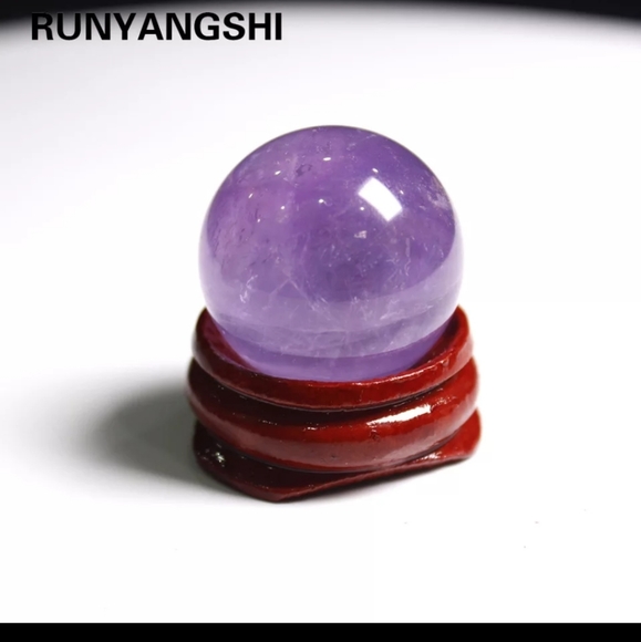 2 sets AMETHYST crystal ball with stand.  Decor or Meditation 🧘‍♀️ Aprox 22mm - Picture 2 of 9